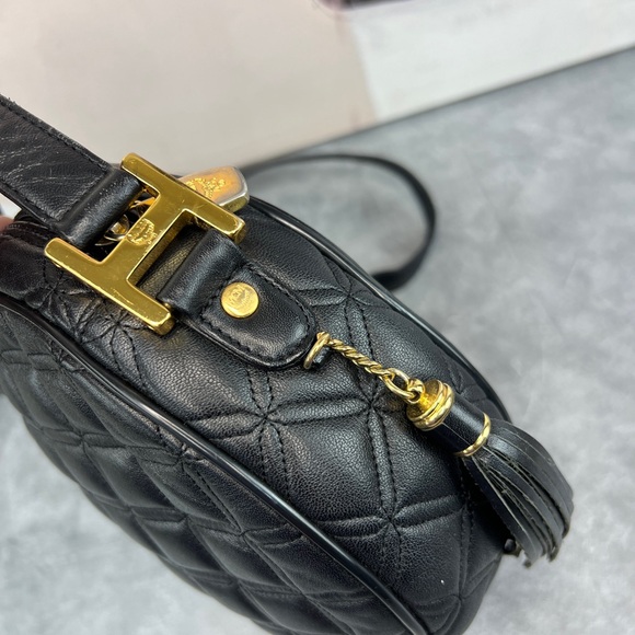 🌵Vintage MCM Round Black Quilted Adjustable Sling Bag🌵 - Picture 10 of 12